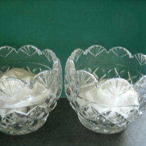vintage lead crystal candle holders with candles. Ireland.by shannon